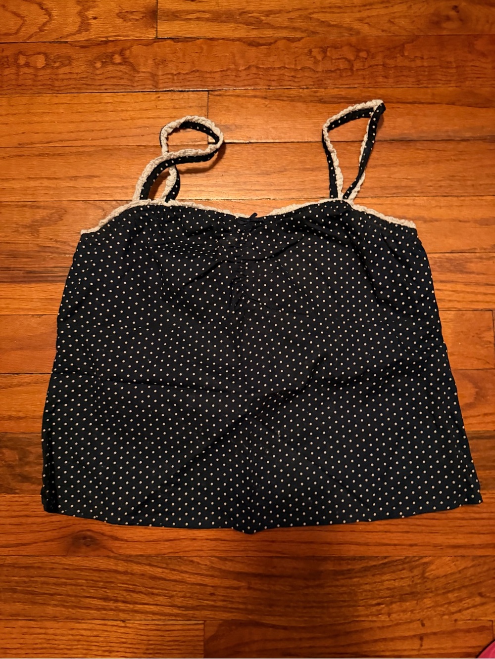 Brandy Melville Navy Polka Dot Spaghetti Strap Cami